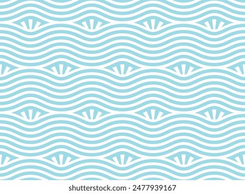 Seamless geometric pattern with decorative waves