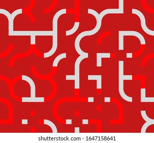 Seamless geometric pattern design artwork with simple geometrical forms. Circular vector pattern graphic with vintage color palette. Great for a poster design, fabric print, wallpaper, wrapping paper.