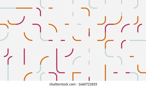 Seamless geometric pattern design artwork with simple geometrical forms. Circular vector pattern graphic with vintage color palette. Great for a poster design, fabric print, wallpaper, wrapping paper.