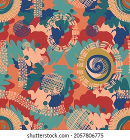 Patrón geométrico sin foco. Diseño para tela, papel, textiles, cerámica, papel pintado. Ornamento gráfico vectorial.