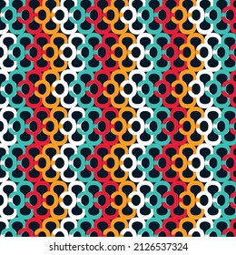 Seamless geometric pattern design illustration from letter C.