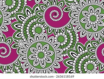 Seamless geometric pattern design. Line floral motif pattern