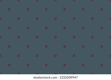 Seamless of geometric pattern. Design of geometric red on blue background. Design print for illustration, texture, textile, wallpaper, background. Set 18