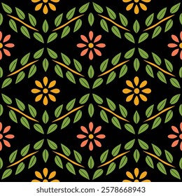 Seamless Geometric Pattern Design for Textile and Fabric Vector Illustration