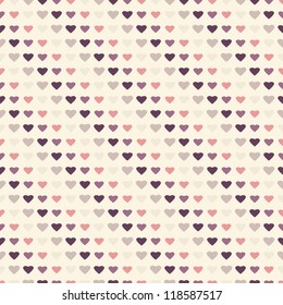 seamless geometric pattern. diagonal hearts. vector repeating texture