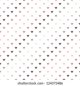 Seamless geometric pattern. Diagonal hearts. vector repeating texture