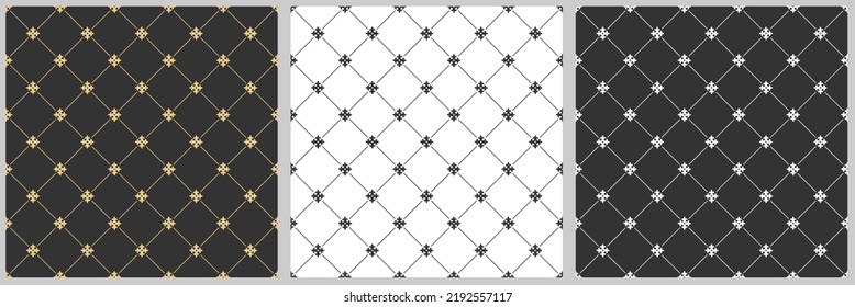 Seamless geometric pattern of diagonal lines and elements of oriental ornament. Flat style.