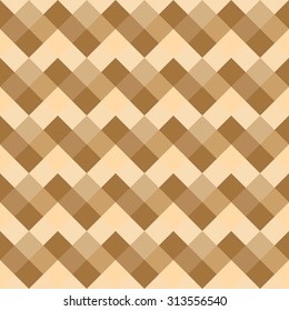 Seamless geometric pattern. Diagonal square, braiding, woven line background. Rhomboid figure texture. Patchwork texture. Light, warm, brown colored. Vector
