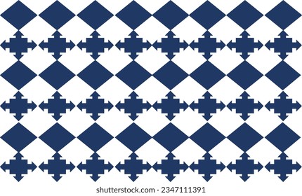 nahtloses geometrisches Muster mit Diamant, blauem Karton-Wiederholmuster, Vollbild, Design für Stoffdruck oder Tapete