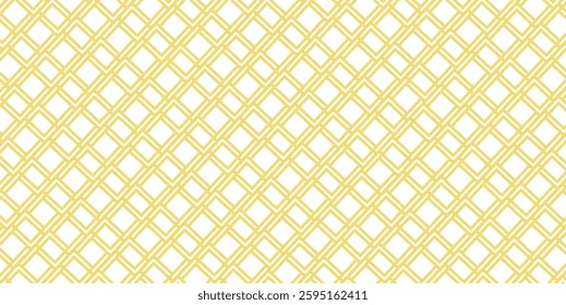 Seamless geometric pattern with a diamond lattice structure in an elegant golden hue. Perfect for luxury backgrounds, textiles, wallpapers, branding, and decorative design