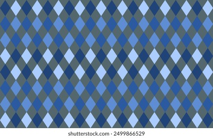 seamless geometric pattern, Seamless geometric diamond pattern in multi tone blue. blue diamond checkerboard, chessboard seamless Repeat patter on gray background design for fabric printing