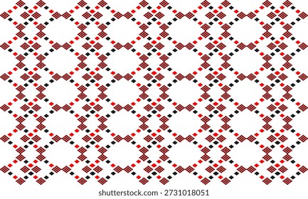 Patrón geométrico inconsútil, patrón geométrico inconsútil de la rejilla del diamante en el tablero de ajedrez rojo y negro de dos tonos, diseño inconsútil del patrón de la repetición para la impresión de la tela 