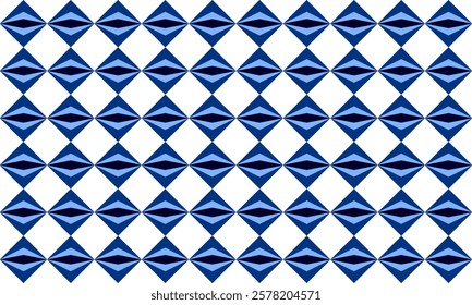 seamless geometric pattern, Seamless geometric diamond pattern in triple tone blue and black diamond checkerboard, chessboard seamless Repeat seamless pattern design for fabric print, 3 layer diamond