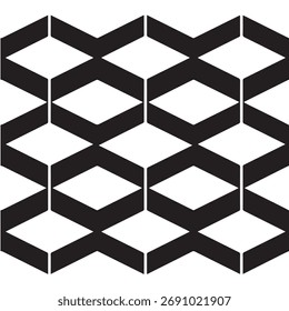 Seamless geometric pattern of diamonds isolated on white background creates a modern and stylish design, perfect for backgrounds and textile prints