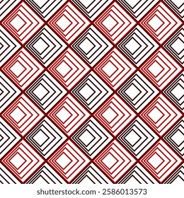 Seamless geometric pattern with diamonds and squares. Vector graphics.