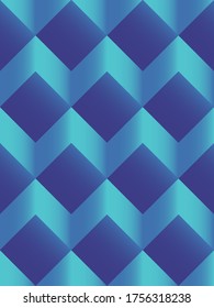 Patrón geométrico sin foco con diamantes y ondas zigzag. Un adorno hecho de cubos combinados. Ilustración de material para la web y la imprenta, textiles, raspado, papel pintado, fondo y papel de envoltura.