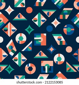patrón geométrico sin fisuras con diferentes formas, diseño vectorial para papel, tela y otras superficies