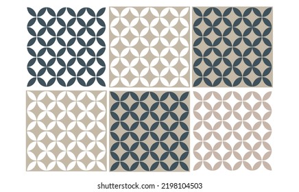 Seamless geometric pattern.  Different geometric elements in a single composition. Bathroom or kitchen tiles, wallpaper, foil, stickers.