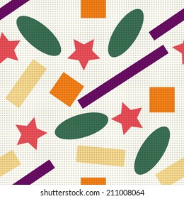 Seamless geometric pattern. Different shapes background