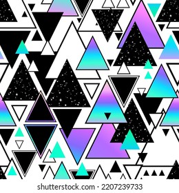 seamless geometric pattern of different triangles