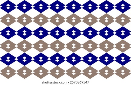 seamless geometric pattern, geometric double diamond pattern in two tone blue and gray checkerboard, chessboard seamless Repeat pattern design for fabric printing or background horizontal row