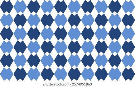 seamless geometric pattern, Seamless geometric double diamond pattern in two tone blue. blue diamond checkerboard, chessboard seamless Repeat seamless pattern design for fabric printing or background