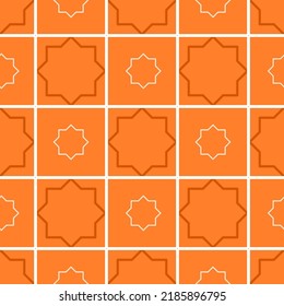 Seamless geometric pattern of eight pointed stars 