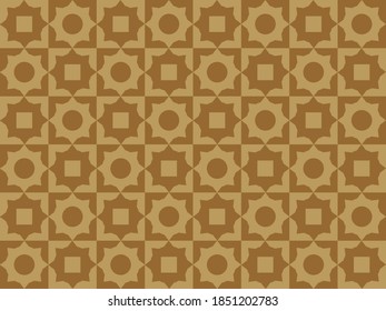 Nahtlose geometrische Muster von acht Sternen mit Kreisen in warmen Ockerfarben