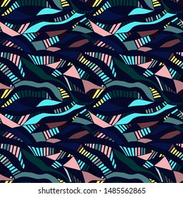 Seamless geometric pattern, eps10 vector illustration. hand drawing