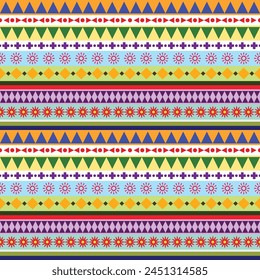 Nahtloses geometrisches Muster, ethnischer Hintergrund, Multicolor aztec Vektorgrafik Muster.