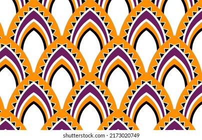 Seamless Geometric Pattern Ethnic Japanese Traditional Art, Overlapping Scale  Motif Snake,Dragon, or Fish Skin