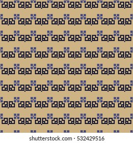 Seamless geometric pattern with ethnic motif. Geometric simple print. Vector repeating texture for textile, wallpaper, cards and etc.