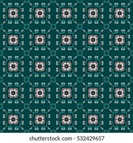 Seamless geometric pattern with ethnic motif. Geometric simple print. Vector repeating texture for textile, wallpaper, cards and etc.