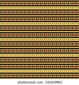 Seamless geometric pattern with ethnic motif. Geometric simple print. Vector repeating texture for textile, wallpaper, cards and etc.
