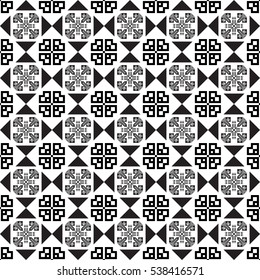 Seamless geometric pattern with ethnic motif. Geometric simple print. Vector repeating texture for textile, wallpaper, cards and etc.