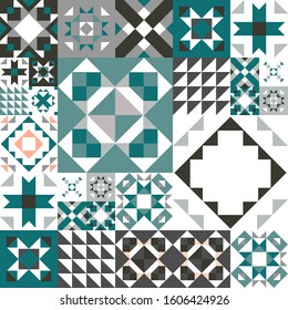 Seamless geometric pattern. Ethnic ornament on the carpet. Aztec style. Tribal ethnic vector texture. Embroidery on fabric. Indian, Mexican, folk pattern. Quilting, patchwork, jacquard