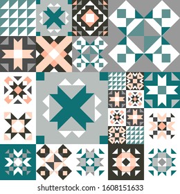 Seamless geometric pattern. Ethnic ornament on the carpet. Aztec style. Tribal ethnic vector texture. Embroidery on fabric. Indian, Mexican, folk pattern. Quilting, patchwork, jacquard