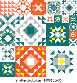 Seamless geometric pattern. Ethnic ornament on the carpet. Aztec style. Tribal ethnic vector texture. Embroidery on fabric. Indian, Mexican, folk pattern. Quilting, patchwork, jacquard