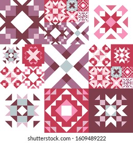 Seamless geometric pattern. Ethnic ornament on the carpet. Aztec style. Tribal ethnic vector texture. Embroidery on fabric. Indian, Mexican, folk pattern. Quilting, patchwork, jacquard