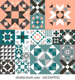 Seamless geometric pattern. Ethnic ornament on the carpet. Aztec style. Tribal ethnic vector texture. Embroidery on fabric. Indian, Mexican, folk pattern. Quilting, patchwork, jacquard