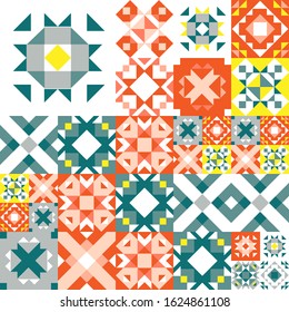 Seamless geometric pattern. Ethnic ornament on the carpet. Aztec style. Tribal ethnic vector texture. Embroidery on fabric. Indian, Mexican, folk pattern. Quilting, patchwork, jacquard