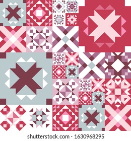 Seamless geometric pattern. Ethnic ornament on the carpet. Aztec style. Tribal ethnic vector texture. Embroidery on fabric. Indian, Mexican, folk pattern. Quilting, patchwork, jacquard