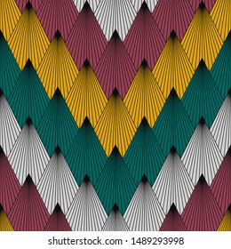 Seamless geometric pattern in ethnic style. Colorful abstract background with ornament
