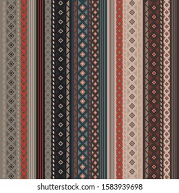 Seamless geometric pattern in ethnic style 