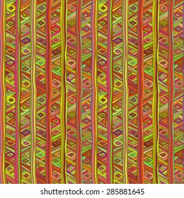 Seamless geometric pattern in ethnic style, a bright structure of different geometric shapes.