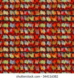 Seamless geometric pattern in ethnic style for your design, painted by hand. 