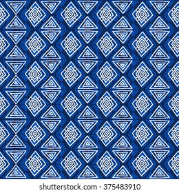 Seamless geometric pattern in ethnic style, vector.