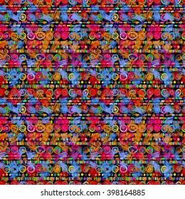 Seamless geometric pattern in ethnic style for your design, painted by hand. For the design and decoration background, wallpaper, packaging, fabrics, textiles.