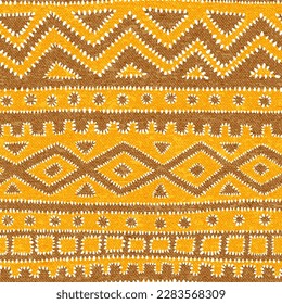 Seamless geometric pattern. Ethnic and tribal motifs. Grunge texture. Vector illustration.