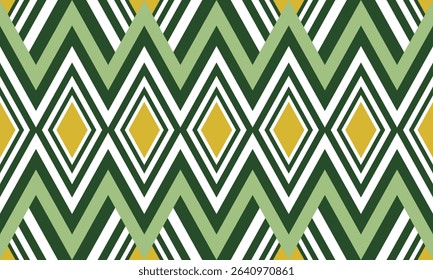 seamless geometric pattern, The fabric pattern rectangles arranged in beautiful rows, green , vector, seamless, yellow